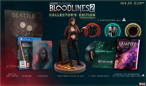 《吸血鬼：避世血族2》推出收藏版包含28厘米Elif手辦 PC XboxOne PS4 收藏版 吸血鬼：避世血族2 電玩迷資訊  第1張