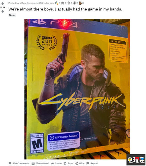 《賽博朋克2077》PS4版已經偷跑 玩家注意別被劇透 PS4 游戲偷跑 賽博朋克2077 索尼PS  第1張