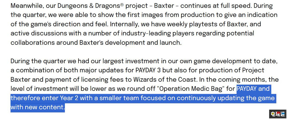 Starbreeze稱《收獲日3》第二年將降低開發投入 合作游戲 Payday 3 收獲日3 電玩迷資訊  第3張